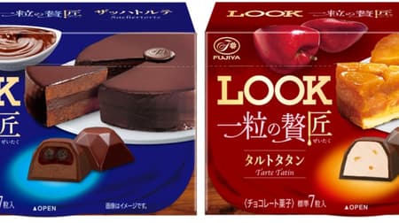 Fujiya's "Look Ichigokunokuno Sachertorte" and "Look Ichigokunokuno Tarte Tatin" winter chocolates inspired by Western sweets.
