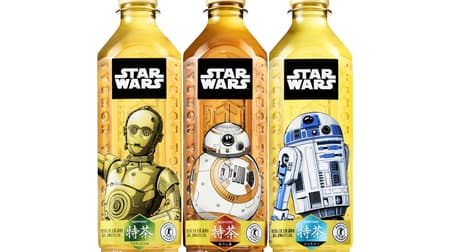 Suntory Green Tea Iemon "Tokucha" Star Wars design labels for C-3PO, BB-8 and R2-D2!