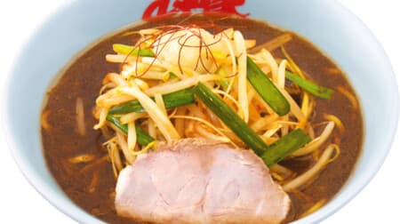Yamaokaya "Mature Miso Bean Sprouts Ramen", two kinds of miso blend, special thick noodles, piles of vegetables and garlic!