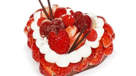 カフェコムサ バレンタイン限定「いちごとチョコレートムースのケーキ」 予約限定ケーキはハート型