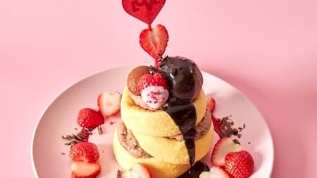 フリッパーズ（FLIPPER'S）「奇跡のパンケーキ いちごちょこ」バレンタインデーはハート形いちご「とちあいか」増量無料