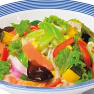 リンガーハット「彩りちゃんぽん」「彩り皿うどん」わさびのようにさわやかな「わさび菜」とわさびドレッシング 10種の国産野菜290g入り！