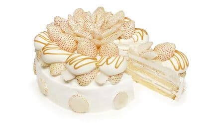 Cafe Comme café "White Strawberry Shortcake" with white caramel cream and fluffy sponge!