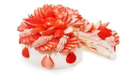 カフェコムサ「春爛漫―いちごと桜のショートケーキ―」桜の花びらをイメージ！2日間限定