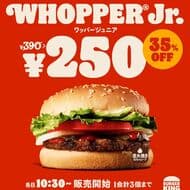 バーガーキング “ワッパー ジュニア 250円キャンペーン” 35％オフ140円引き！店内飲食・テイクアウトOK