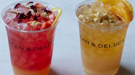 DEAN & DELUCA "Rooibos Rose Lemonade" and "Peach Oolong Tea" - drinks combining tea and fruit in the blossoming season