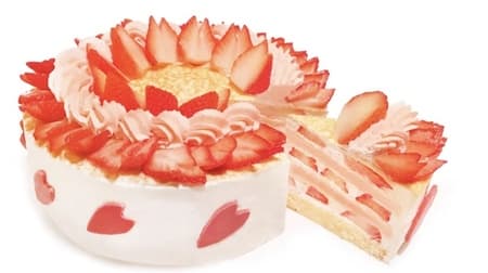 Cafe COMSA "Strawberry and Cherry Blossom Mille Crepe" with flavorful sakura-an cream and fresh cream!