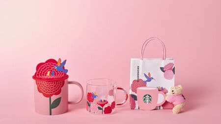 Starbucks Mother's Day merchandise: heat-resistant glass mug flower 296 ml, mug flower 355 ml, Starbucks Bearista message gift flower.