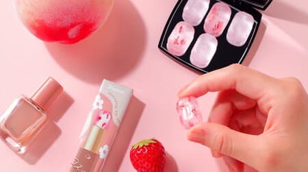 KANRO "Cosme na nodoame 2 no momo flavored" with freeze-dried granules for the first time in KANRO! Lip & eye shadow image