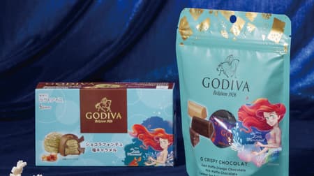 Godiva "G Crispy Chocolat 10 pieces [Little Mermaid]" and "Chocolat Fondue Salted Caramel" limited collection and bite-sized ice cream with Ariel design!