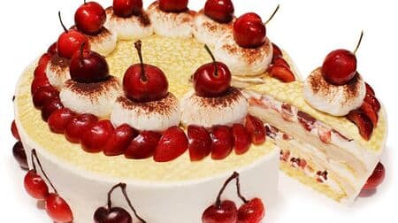 Cafe COMSA "American Cherry Mille Crepe" Tiramisu Mille Crepe with Mascarpone Cream & Coffee Cream Available for one day only.