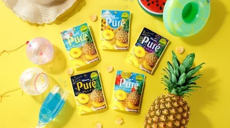Pure Gummi Summer Color Pineapple Soda" is a tropical summer-only flavor! Refreshing sweetness of pineapple & soda