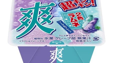 Lotte "Sou 2-Color Ramune" Soda & Grape Two types of ramune flavors, with a melt-in-your-mouth feel created by fine ice cubes
