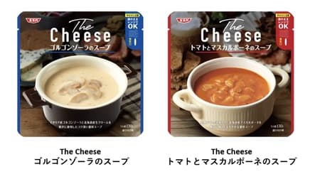 The Cheese Gorgonzola Soup" and "The Cheese Tomato and Mascarpone Soup" are rich soups for cheese lovers.