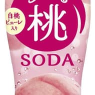 Melted Peach Soda" uses puree of whole crushed white peaches! A drink that lets you enjoy the pleasant carbonation and melt-in-your-mouth sweetness of peaches!