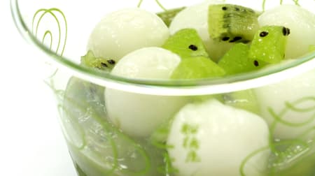 Funabashiya Koyomi "Fresh Kiwi Shiratama Shiruko" and "Kiwi Mochiri" - mouth-watering kiwi flavor