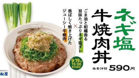 Matsuya's new "Negi-Shio Beef Yakiniku Donburi" and "Kimchi Gyumeshi Beef Rice Bowl" to be served on September 19 - The sesame oil-scented Negi-Shio Dare and spicy Kimchi are appetizing!