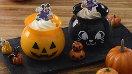 Ginza KOJI CORNER "Mickey Mouse Pumpkin Pudding" and "Minnie Mouse Chocolate Pudding", perfect for Halloween at home or as a take-home sweet!