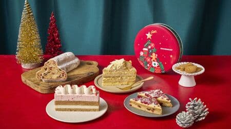 Starbucks "Strawberry Merry Cream Cake," "White Mocha Cake," "Stollen," and a compilation of all 10 new foods for the holiday season!