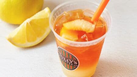 Tully's 2024 summer drinks including "Gorotto Mango Yogurt Sourdough Sourdough" and "& TEA Grapefruit Separate Tea".