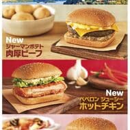 McDonald's Witch's Deliveries European Burgers "German Potato Meaty Beef", "Pepperon Juicy Hot Chicken", etc.