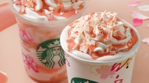 Spring limited "Chara Merry Sakura Chocolate Latte" for Starbucks--Slightly cherry-scented "Sakura Chiffon Cake"