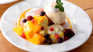 "Fresh mango" desserts such as "Mango and Berry Pancakes" will be available at Denny's again this year!