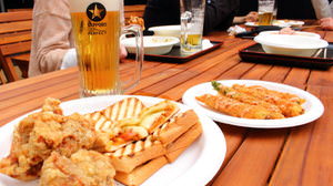 "Sapporo Black Label" beer garden, this year too--Eat "authentic" food!