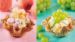 Cold Stone's new "Raw Fruit Shortcake" series--Raw white peach & muscat are juicy!