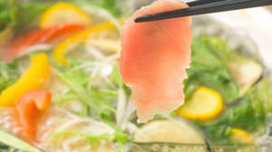 "Italian shabu-shabu" of tuna and mozzarella! Enjoy with refreshing tomato ponzu