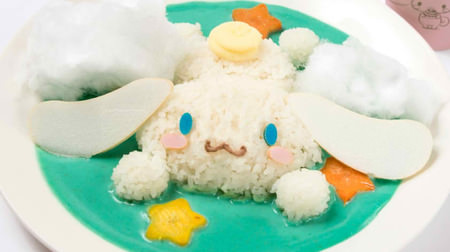 Cinnamon's first collaboration cafe, Shibuya Parco--A full range of "fluffy" menus such as curry with cotton candy