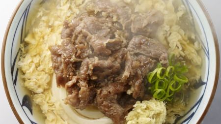 Marugame Seimen "Meat Thick Udon Noodle" with egg ankake is so thick, it will warm your stomach from the inside out!
