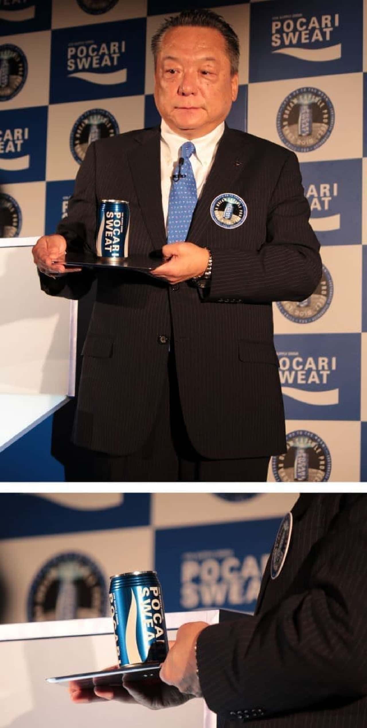 Dream capsule that looks exactly like a Pocari Sweat can Adopted a blue color that is not used in spacecraft and artificial satellites Masayuki Umeno (Otsuka Pharmaceutical CEO)