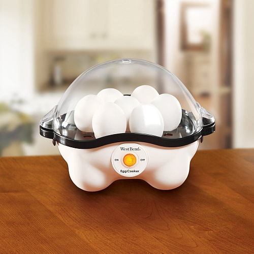 The "West Bend 86628 Automatic Egg Cooker" design, which allows you to boil 7 eggs at a time, is a little fashionable.