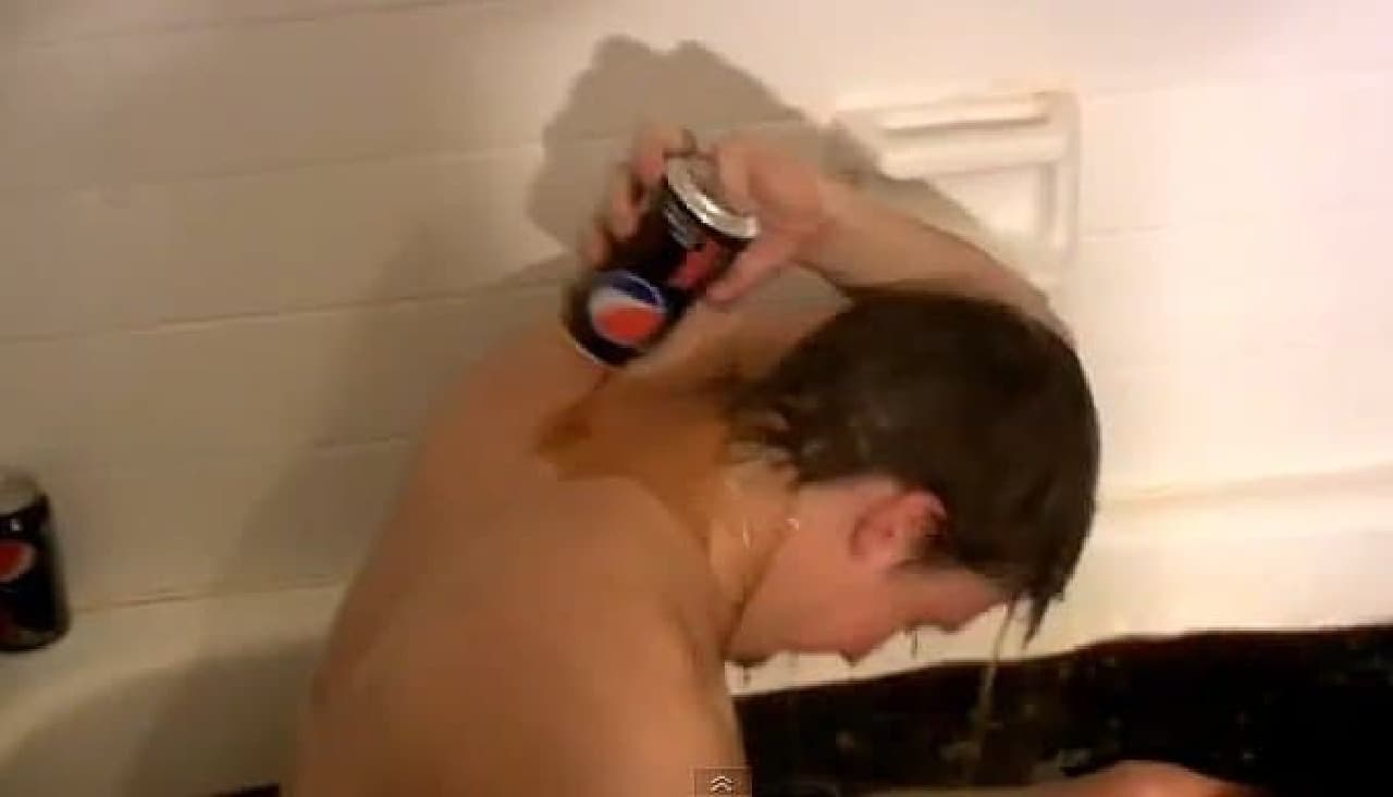 Rinse with a Pepsi shower!
