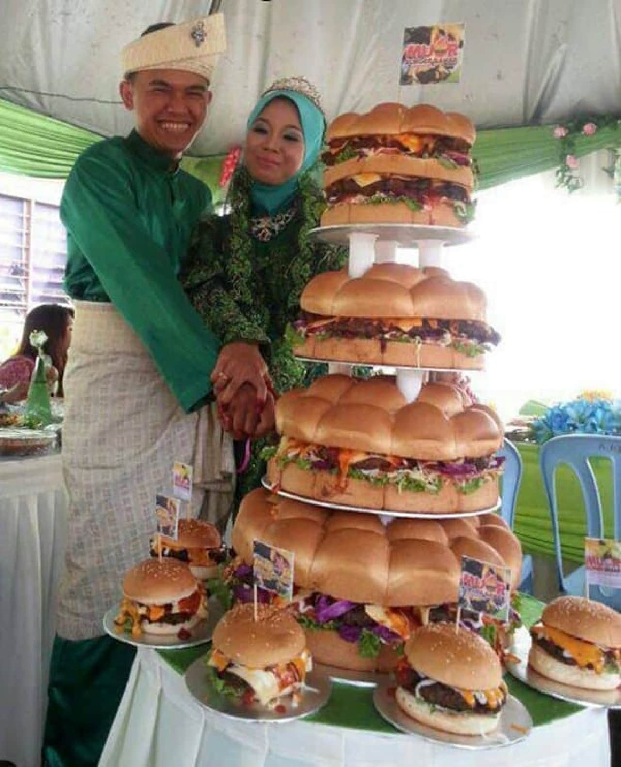 Wedding cake made of hamburger (?)