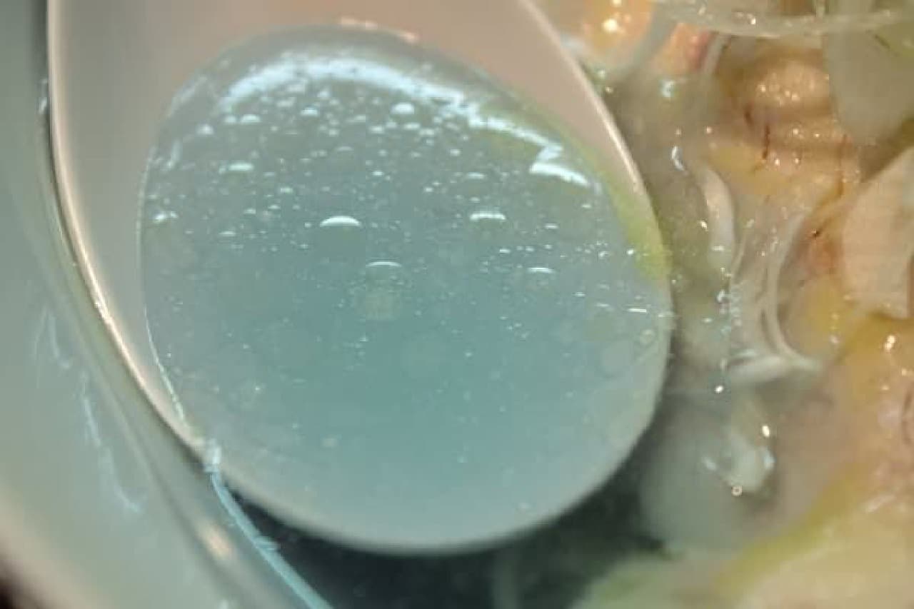 Refreshing salt soup (although blue)