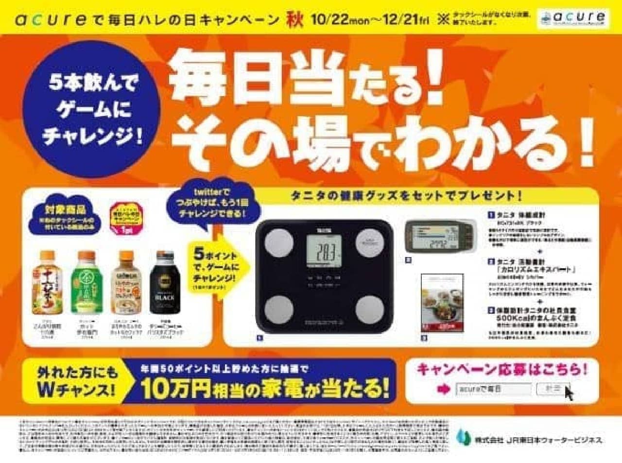 "Tanita Goods" will be won by lottery "Everyday Halle Day Campaign with acure"