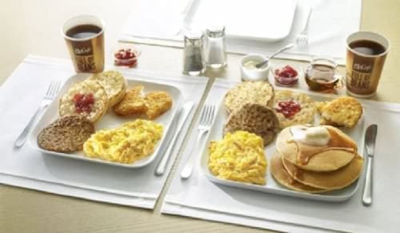 Big breakfast (left) and the same deluxe (image is an image)