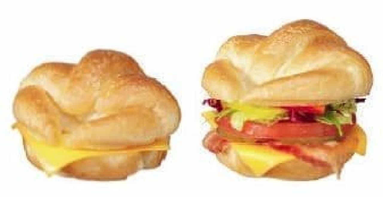 "Cheese croissant" and "BLT croissant"