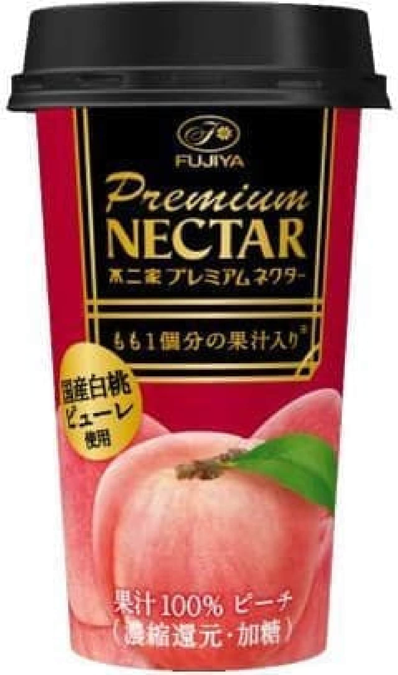 Contains "1 peach" juice! Luxury Fujiya "Premium Nectar"