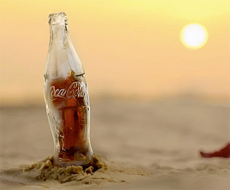 Coca-Cola bottle made of ice (Source: Toxel.com)