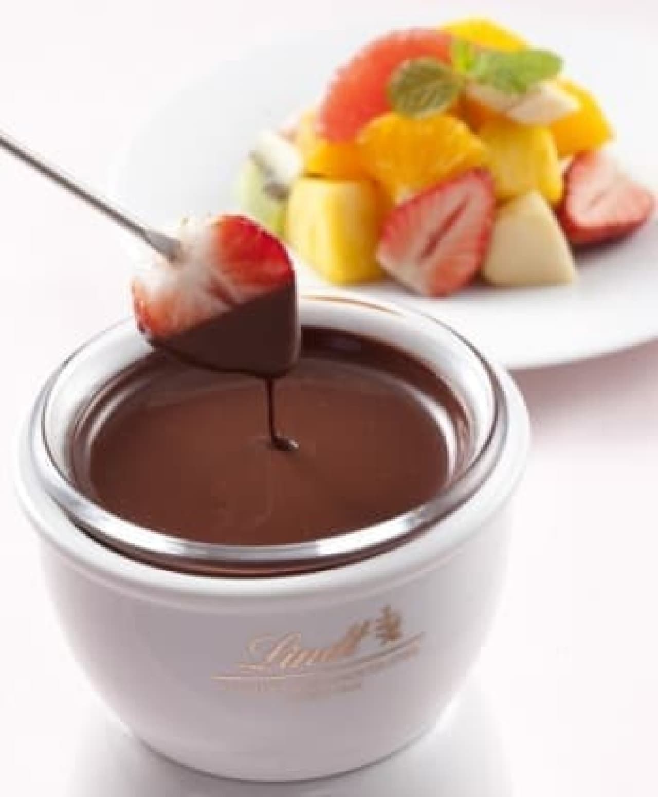 Fresh fruit with rich chocolate ...