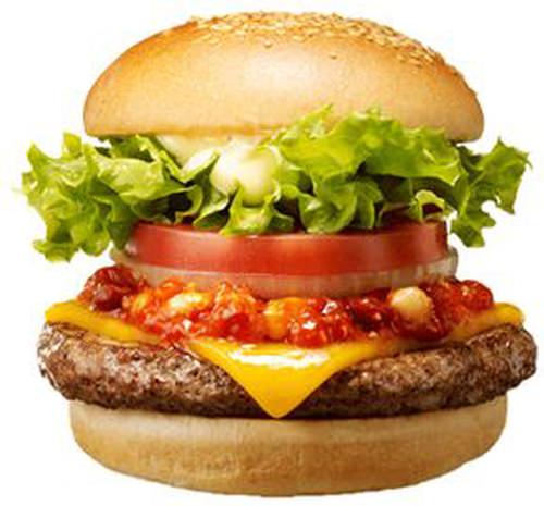 "Classic chili cheese burger" with irresistible rich cheese and special chili sauce