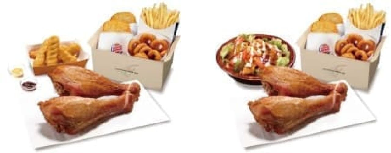 BK Tenders course on the left, chicken salad course on the right