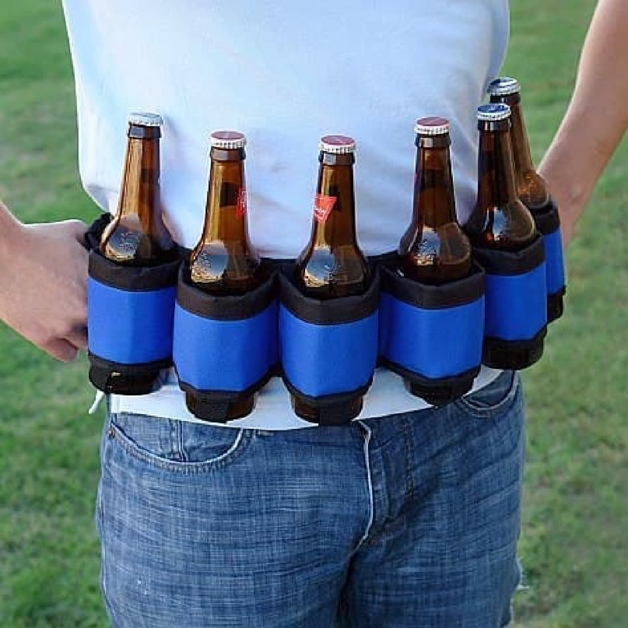 Deluxe Six-Pack Beer Belt Holster ブルー
