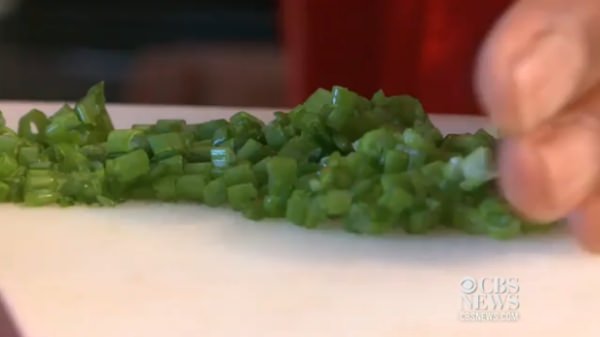 Chopped green onions are also one of the basic ingredients (Source: CBS News)