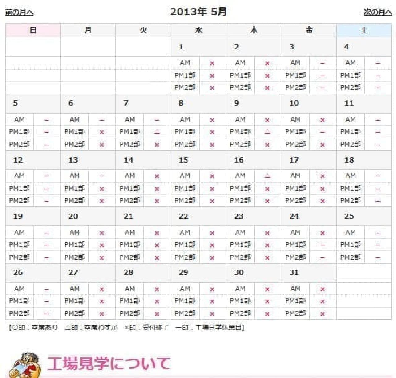 "Vacancy status" that is almost full at all times (Source: Akagi Nyugyo Official HP)