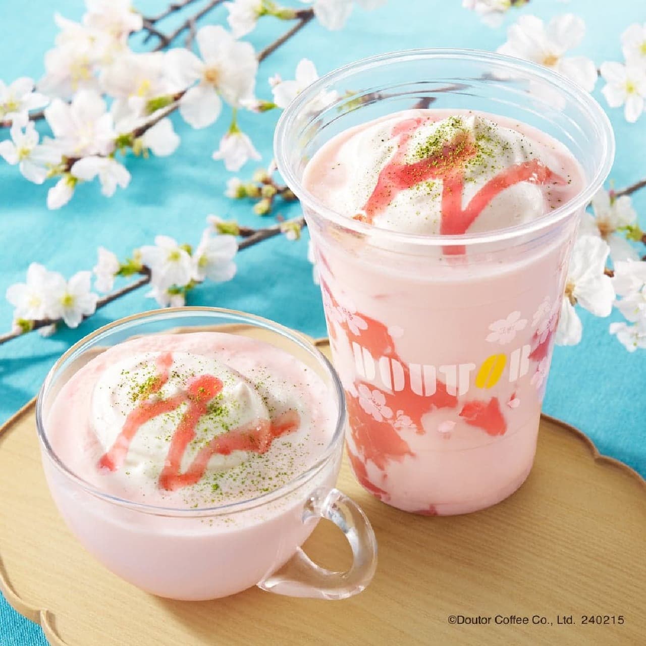 ドトール 桜をテーマにした新商品「桜オレ」「桜香るパリパリチョコミルクレープ」「桜バウムクーヘン」など 画像1