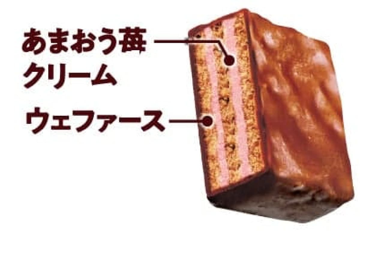 不二家より「ショコラウェファース（あまおう苺）袋」が3月19日に新登場！贅沢5層構造のウェファースチョコレートで苺の味わいを堪能 画像2